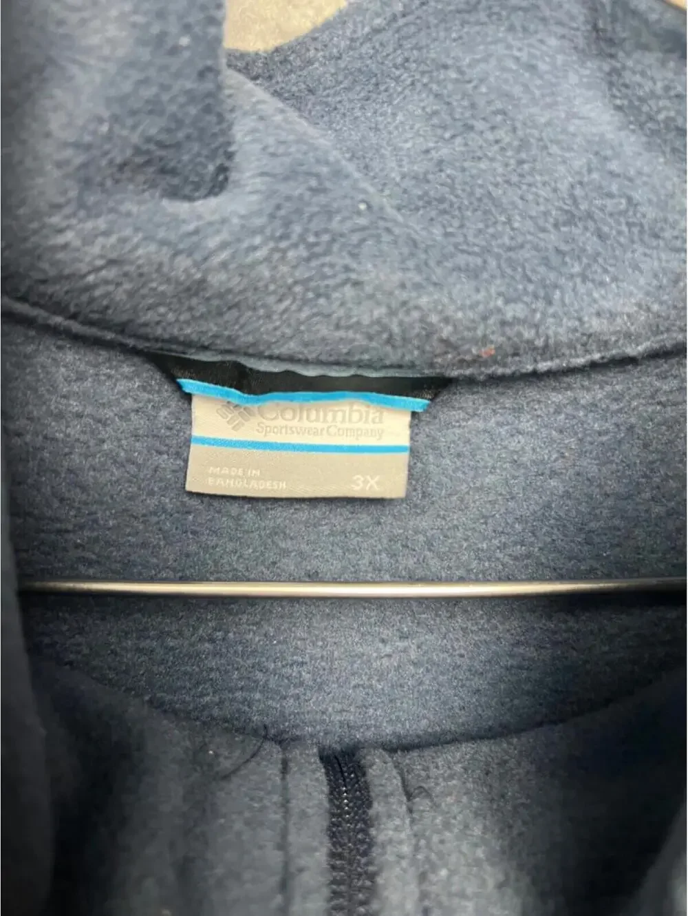 Columbia Mens Full Zip Fleece Vest 3X Casual Classic Sleeveless Blue Outdoor